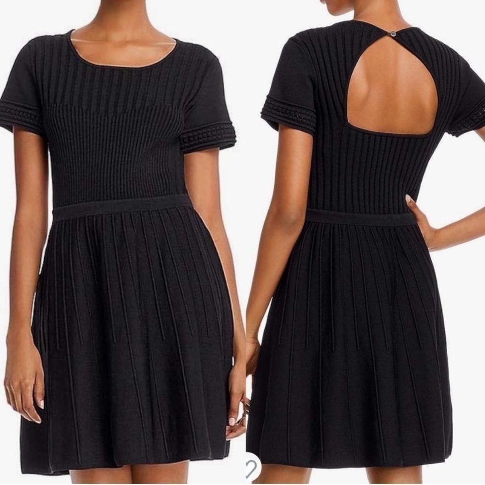 Parker Hamilton Ribbed Knit Short Sleeve Dress Size M